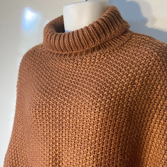 Aakaa SZ L  Clay color chunky weave boxy slouchy comfy turtleneck sweater - Picture 1 of 8